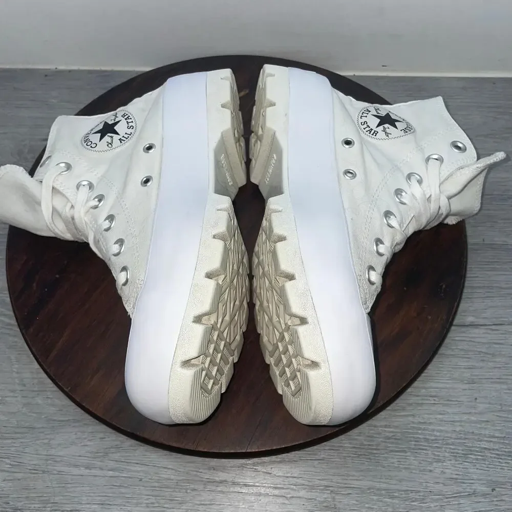 Converse CT All Star Lugged Shoes Womens 7.5 White High-Top Sneakers 565902C